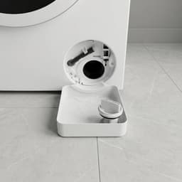 Lekbak wasmachine - Universele Wasmachine Afvoeropvangbak - Opvangtrechter voor Pluizenfilter - Voorkomt Waterlekkage - Herbruikbaar - Lekbak voor Wasmachine en Vaatwasser - 17.5x17.5x4.5cm - Wit — thumbnail 3