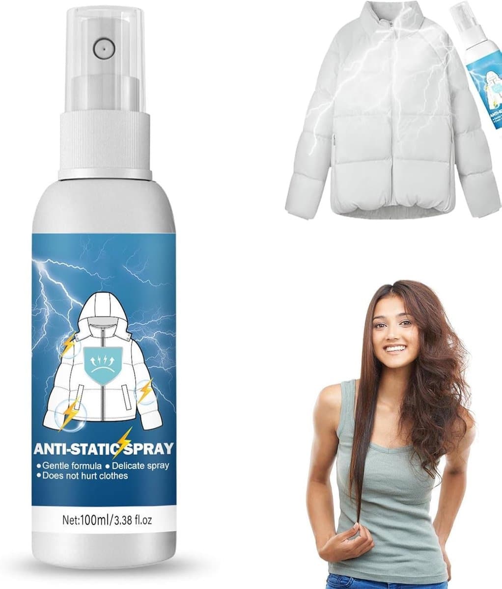 Natuurlijke antistatische spray voor kleding, textiel, meubels en auto - Vermindert statische lading, 100ml — afbeelding 1