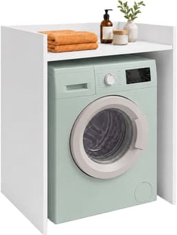 Wasmachinekast - wit - 66x97x61 cm - met opbergruimte — thumbnail 1