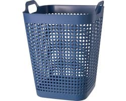 Storage Solutions Wasmand - blauw - 48 liter - 40 x 51 cm - kunststof - wasbox - mand voor wasgoed - badkamer