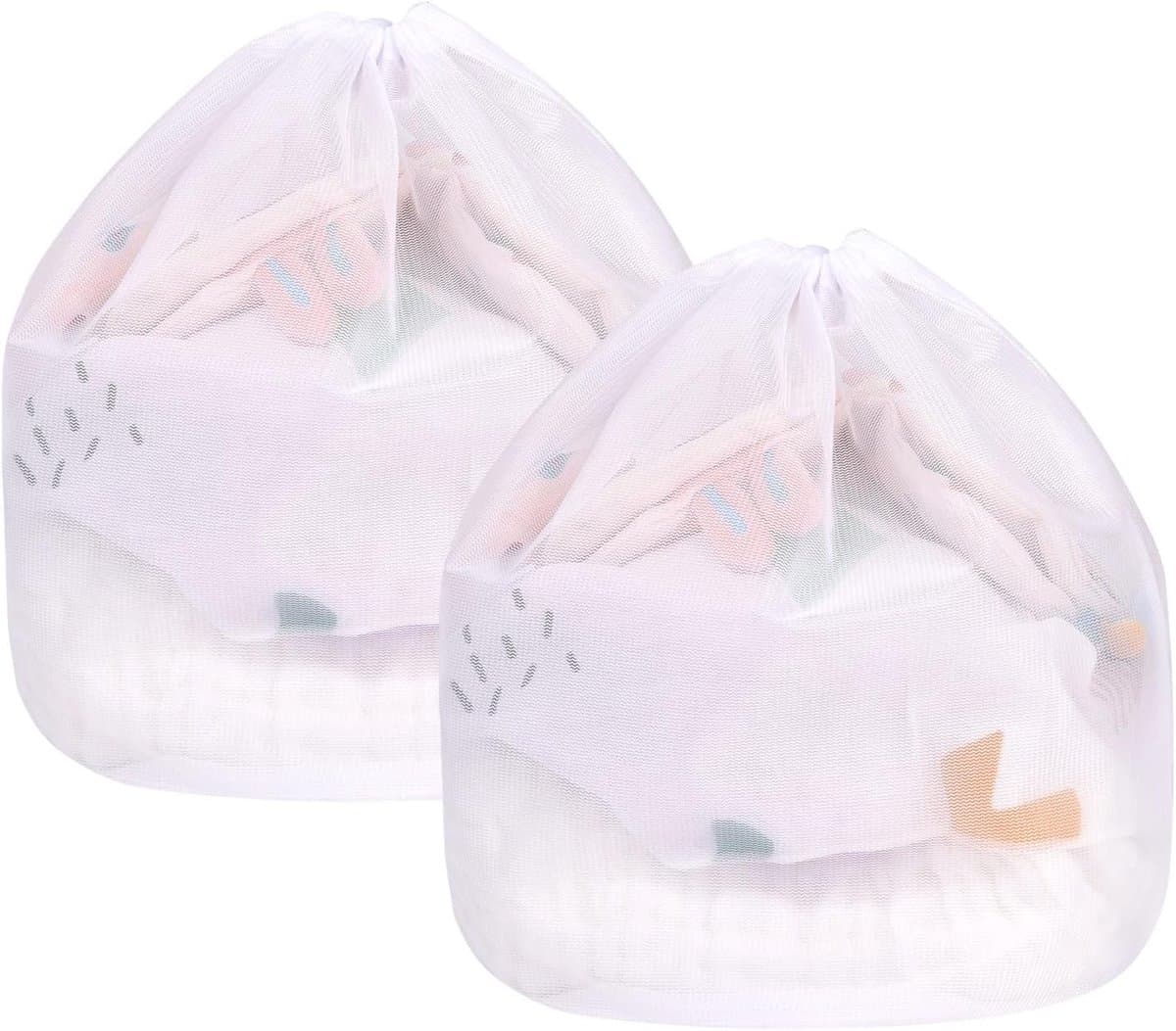 Waszakken met trekkoord, herbruikbare fijnmazige waszak voor wasmachine, blouse, ondergoed, beha en lingerie (30 x 40 cm) — afbeelding 1
