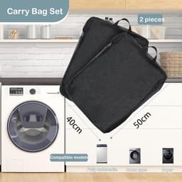 2 stuks wasnet, groot, 40 x 50 cm, opvouwbare wasmand, waszakken voor wasmachine met ritssluiting, waszak voor reizen, voor gevoelige kledingstukken, beha's en beddengoed, zwart — thumbnail 3