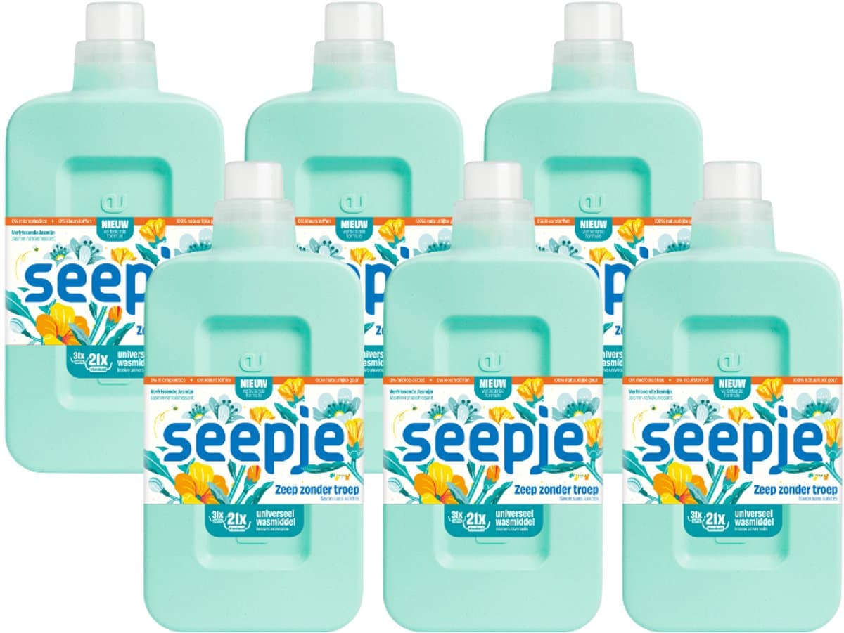 Seepje Wasmiddel Universeel Verfrissende Jasmijn - 6 x 945 ml - Voordeelverpakking — afbeelding 1