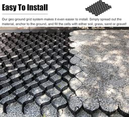 Grond rooster stabilisator - Oprit stabilisator Geo rooster - Opritten aanleggen - Hoge laterale sterkte - 2 inch hoogte - Zwart — thumbnail 2