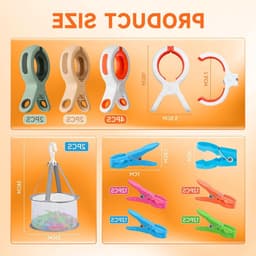 56 Stuks Kledingknijpers - Grote Kledingknijpers zonder Print, Handige Towel Clips voor Ligbedden en Wasgoed — thumbnail 4