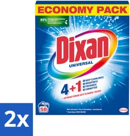 Dixan - Waspoeder - Voor universele was - 58 wasbeurten - Voordeelverpakking - 2 stuks — thumbnail 1