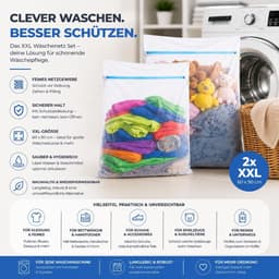Wasnetjes met ritssluiting - 2x XXL - 60 x 90 cm - Duurzaam Wasnet voor Grote Wasstukken — thumbnail 3