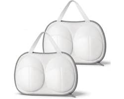 Wasnetjes met ritssluiting - Grijs - 32 x 19 cm - Polyester waszakken met cup-ondersteuning - Voor beha's en ondergoed