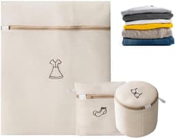 SnelShoppen - Set van 3 wasnetten voor wasmachine – waszak voor beha, ondergoed, lingerie, sokken, jurk, 3-delige waszakset met ritssluiting voor veil — thumbnail 1
