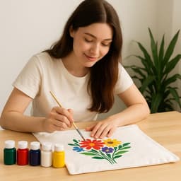 set – 6 kleuren x 25 ml, wasbaar tot 40°C, voor katoen en textiel, op waterbasis, sneldrogend, voor textielontwerp — thumbnail 2