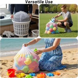 SnelShoppen - 20x24 inch wasnet, waszak voor wasmachine, ideaal voor thuis, reizen, hotel, studentenhuis en appartement, duurzaam polyester — thumbnail 3