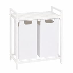 Begryf Wasmand - metaal stof - wit 92 l - 2 wakken - bovenplank - 73 x 33 x 71 cm - 92l — thumbnail 1