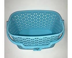 Wasknijpermandje - Knijperbakje - Wassen en strijken - Kunststof materiaal - 23x15x13 cm - Blauw