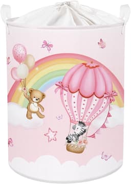 wasmand, dieren, regenboog, voor jongens en meisjes, opvouwbaar, opbergmand, speelgoed, kleding, voor badkamer, slaapkamer, ballon, 63 l — thumbnail 1