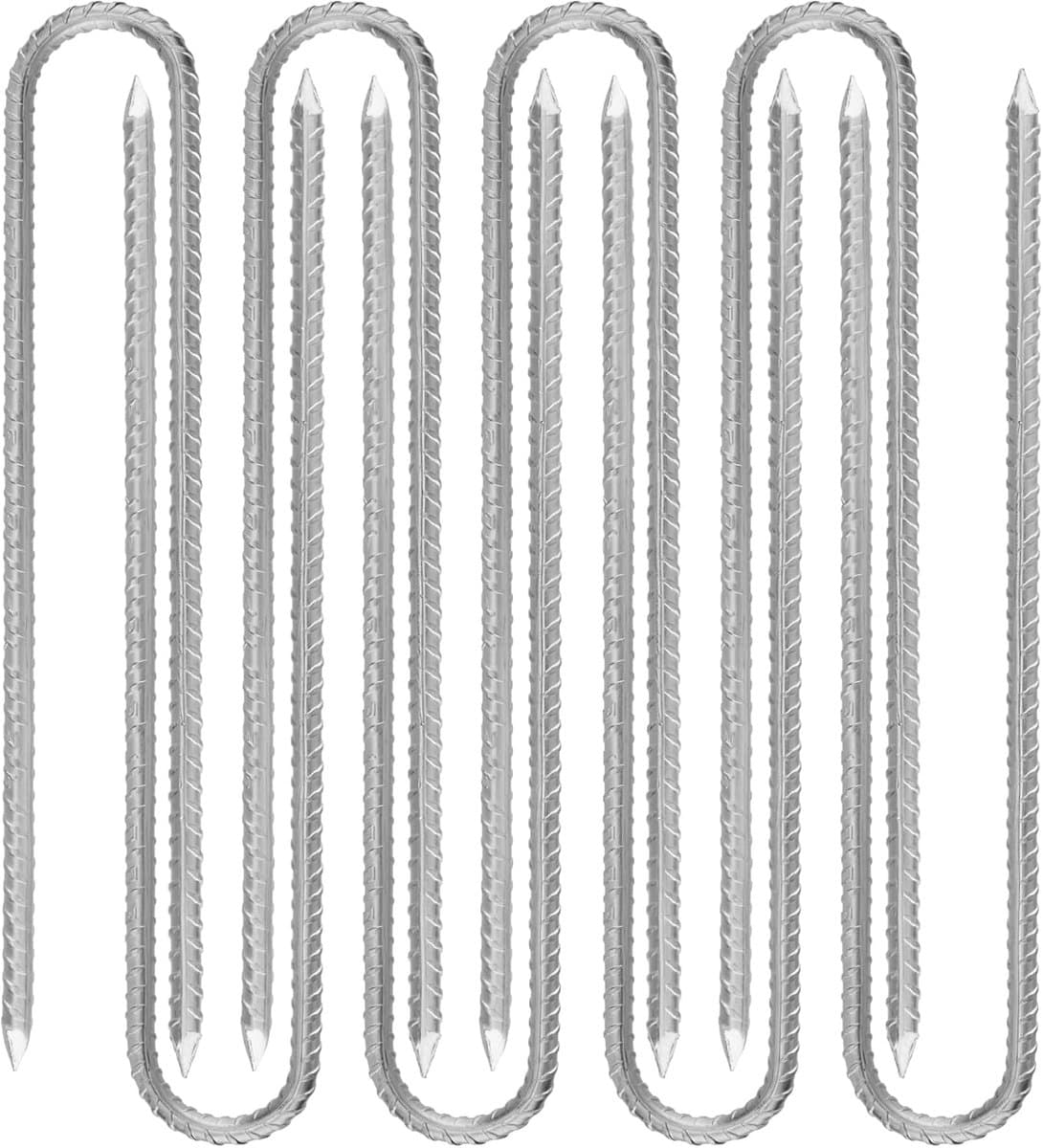 SnelShoppen - U-vormige Grondankers, 30 cm, Sterke en Duurzame Tentpinnen, Gechroemde Stalen Stormbestendige Haringen voor Camping, Trampoline, Schomm — afbeelding 1