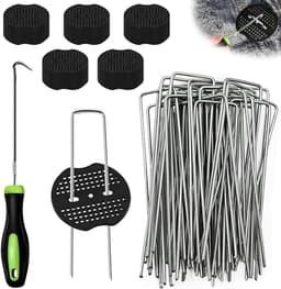 SnelShoppen - 50x Weed Cloth Hooks, Tuinankers, Anti-Roest Gegalvaniseerde Grondpennen, U-vormige Tentpennen voor Tuin, Camping, Groentetuin, 150x40mm — thumbnail 1