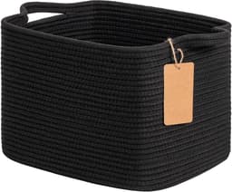 SnelShoppen - Opbergmand - Wasmand - Speelgoedmand - Katoenen Touw Mand - 33 x 28 x 23 cm - Voor Kinderen, Woonkamer, Speelkamer, Keuken, Elegant en R — thumbnail 1