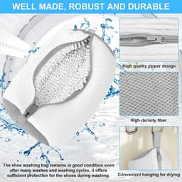 SnelShoppen - Shoe Washing Bag 2 Stuks - Wasmachine Schoenwaszak - Herbruikbare Waszak voor Schoenen met Rits - Bescherming tegen Schade en Kleuroverd — thumbnail 2