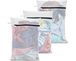 SnelShoppen - Set van 3 Herbruikbare Waszakken 30x40 cm | Wasnet voor Wasmachine | 100% Polyester | Bescherming voor Delicate Kleding, Lingerie, Sokke