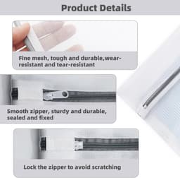 SnelShoppen - Waszakken Set van 5 Stuks voor Wasmachine | Wasnet, 40x50 cm, Perfect voor Kleding, Ondergoed en Delicate Stoffen — thumbnail 5