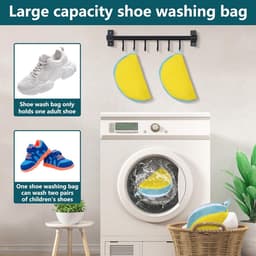 SnelShoppen - Pack van 2 Schoenwaszakken, Waszakken voor Schoenen in de Wasmachine, Herbruikbaar, Organizer voor Reizen en Thuis, 39x27cm — thumbnail 5