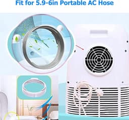 Airconditioner Uitlaatkanaal Slang Interface Adapter, 150mm/5.9in Ronde Interface Draagbare Uitlaat Raam Slang Connector AC Airconditioner Koppeling — thumbnail 4