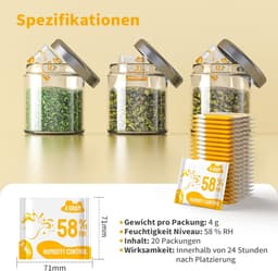2-weg vochtregulering, 58% luchtvochtigheid terpenen & aromabescherming, 4 g vochtregelaar voor het bewaren van kruiden beschermt tot 15 g - 20 stuks — thumbnail 2