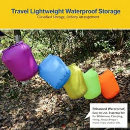 4L Dry Bag Waterdichte tas, ultralichte pakzak, 210T polyester, tegen water, stof, zand, plunjezak, waterdicht, voor kamperen, wandelen, strand en outdoor, reizen, oranje-rood — thumbnail 3