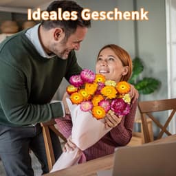 Gedroogde bloemen, 20 stuks veelkleurige gedroogde madeliefjes met stengels voor bruiloft, thuis en op kantoor, feestdecoratie — thumbnail 3