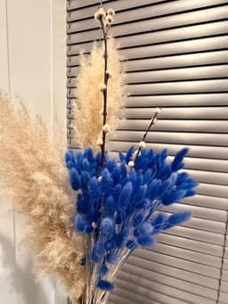 Gedroogde bloemen, pampasgras, bloemen, konijnenstaart, pampasgras, decoratief blauw gras, gedroogd blauw pampasgras, natuurlijke pampasgras, voor woondecoratie, tafel — thumbnail 4