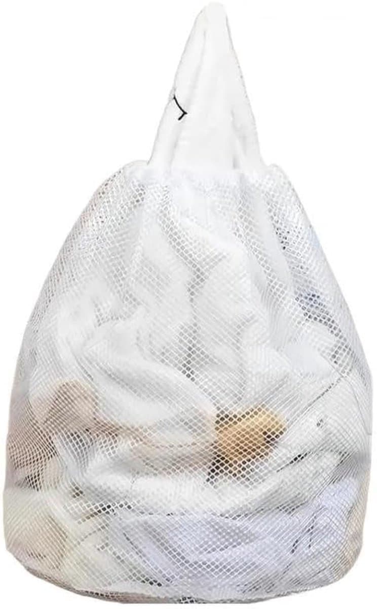 Grote Waszak - Wasmand Netstof - Kleding Opbergen - Robuust Netweefsel - 30x40cm - Wit — afbeelding 1