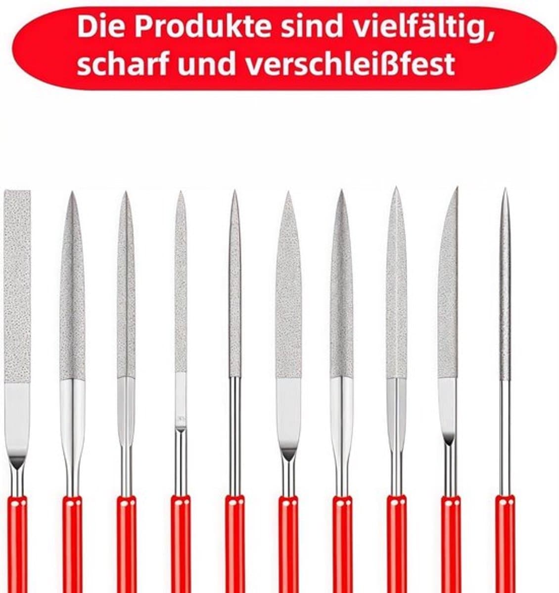 Mini diamantvijlen set 20 stuks 2 x 100 mm voor metaal, glas, steen, hout. — afbeelding 1