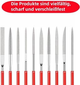 Mini diamantvijlen set 20 stuks 2 x 100 mm voor metaal, glas, steen, hout. — thumbnail 1