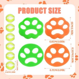 Dailygoods- Haarverwijderaar voor Huisdieren - Herbruikbare Haarvanger - Pluisverwijderaar - Wasballen - Siliconen Pootkussens - Voor Wasmachine - Pluisballen — thumbnail 4