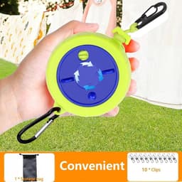 Waslijn uittrekbaar - Groen - 10 meter - Verstelbare PP Waslijn met Winddichte Klemmen - Voor Reizen en Camping — thumbnail 5