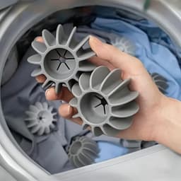 4-stuks Siliconen wasmachinebal - Wasballen - Herbruikbare wasballen - En reinigingsballen - Anti-klit en gemakkelijk schoon te maken - Siliconen - 7.8×6.5cm - Geschikt voor wasmachines, drogers en stoomdrogers - Grijs — thumbnail 2