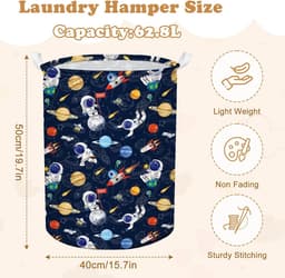 wasmand,Opvouwbare wasmand met handgrepen,Waterdichte opbergmand voor slaapkamer badkamer, astronaut — thumbnail 5