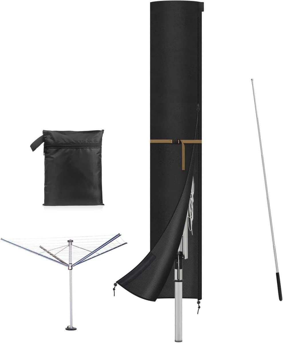 Beschermhoes voor Droogmachines en Droogtrommels met Rits en Stang, Waterdicht, 185 x 32 cm, Duurzaam en Weerbestendig — afbeelding 1