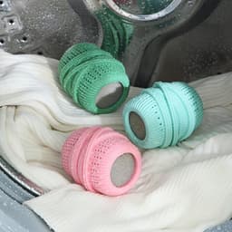 Wasballen voor de wasmachine - 3-pack - Herbruikbaar - Siliconen wasballen - Was- en droogballen, wasbenodigdheden - Maakt kleding zachter - Verwijdert statische elektriciteit - Reinigingshulpmiddelen - Groen, blauw, roze — thumbnail 4