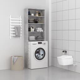 Wasmachine ombouw - Kast - Opbouwmeubel - Verhoger - Wasmachine meubel - Opbergkast - Hout - Betongrijs — thumbnail 4