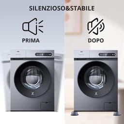 4 Stuks Trillingsdempers voor Wasmachines - Antivibratiepads voor Wasmachine - Geluidsdempende Rubberen Voetjes - Antislip, Schokabsorberend en Geluidsdempend - Universele Wasmachine en Droger - Voor Alle Soorten Meubels - Grijs — thumbnail 4