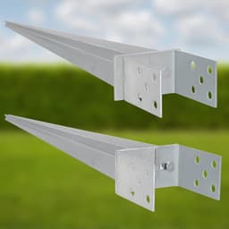 Set van 2 inslaghulzen - paaldragers verstelbaar 0-160 mm - thermisch verzinkt - voor houten palen — thumbnail 2