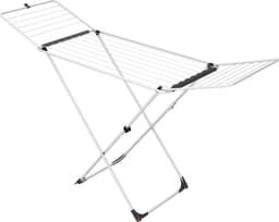 Universeel Stalen Wasrek 18m Drooglijnlengte - Wit - Met Wielen - 129x55 cm — thumbnail 2