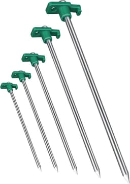 24x anti-roest rotsgrondpennen groen-zilver Ø 07 cm 25 cm lengte - gegalvaniseerd staal - bevestiging in de grond — thumbnail 1