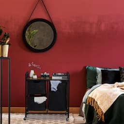 wasmand met 3 vakken - uitschuifbaar - op wielen - industrieel - zwart-bruin — thumbnail 3