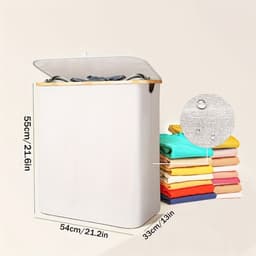 Nivard Wasmand 2 Vakken - Wassorteerder - Laundry Basket - Bag - Zwart - 100 Liter — thumbnail 2