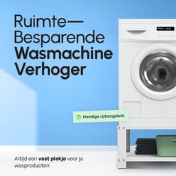 Bodo® - Wasmachine Verhoger - Kast - Ombouw met Plank - Wit - 63x54x31cm — thumbnail 5