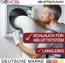 TronicXL PVC afvoerslang UNIVERSEEL 100 mm - 3 m voor droger, airconditioning, en meer - luchtafvoer drogeraccessoires — thumbnail 5