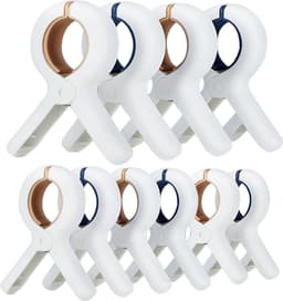 10 stuks grote wasknijpers, handdoekklemmen, winddicht, strandlaken, clips, kunststof wasknijpers, strandhanddoekklemmen voor strand, zwembad, dagelijks wasgoed, badhanddoek — thumbnail 1