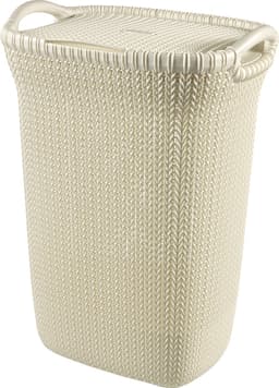 Curver Knit Wasmand met deksel - 57L - Oasis White — thumbnail 1